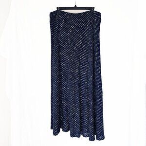 Navy and White Lightweight Full Knit Skirt